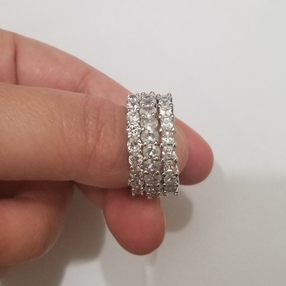 3Pc sterling silver Eternity Band - Picture 6 of 7